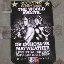 Boxing card poster, De La Hoya V Merryweather, 25 x 40 cm. UK P&P Group 2 (£20+VAT for the first lot