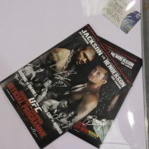 Two framed UFC 75 programme and a ticket bearing multiple signatures. (Without frame) UK P&P Group 2