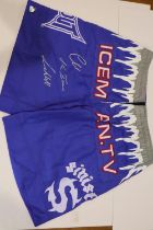 Pair of Iceman fight shorts, signed Chuck Liddell. UK P&P Group 1 (£16+VAT for the first lot and £