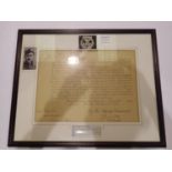 Liverpool Scottish framed commission document and cap badge to Ernest George Dunn. Not available for