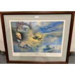Centenary Tribute to Reginald J Mitchell CBE limited edition print, pencil signed by Johnnie