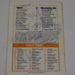1974 Manchester United signed programme (Wolves away). UK P&P Group 1 (£16+VAT for the first lot and