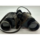 German WWII period field binoculars, E Leitz Wetzlar, numbered 319200, model H/6400. UK P&P Group