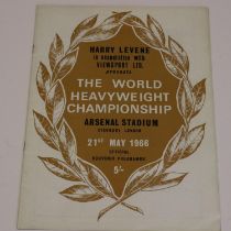 Muhammad Ali V Henry Cooper 1966 world heavyweight programme at Highbury. UK P&P Group 1 (£16+VAT