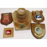 British military and naval station wall plaques, including WWII and Gulf War dated examples. UK P&