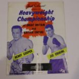 Henry Cooper V Joe Erskine, 1961 British heavyweight championship programme. UK P&P Group 1 (£16+VAT