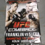 UFC 99, The Comeback, Franklin v Silva, 120 x 70 cm. UK P&P Group 2 (£20+VAT for the first lot