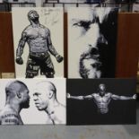 Four large UFC canvases, 95 x 60 cm. Not available for in-house P&P