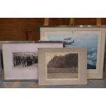Early 20th century regimental photograph, a framed print Some of our Splendid Reserve Army, and a