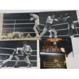 Mixed boxing photgraphs, colour Tyson V Holyfield (10 x 15cm), Thomas V Grahan 1949 (11 x 8cm),