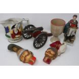 ***WITHDRAWN*** Napoleonic Wars: mixed ceramics and commemoratives, including a table cannon, two