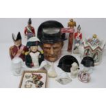 Napoleonic Wars: mixed ceramics and commemoratives, including figures, Wellington and Napoleon