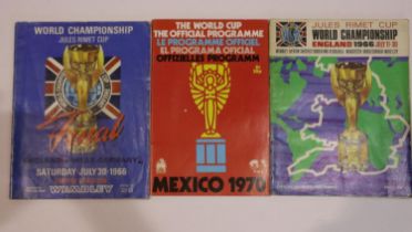 Three world cup programmes 1966 and 1970. UK P&P Group 1 (£16+VAT for the first lot and £2+VAT for