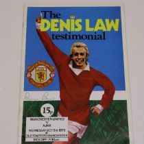 Dennis Law testimonial programme. UK P&P Group 1 (£16+VAT for the first lot and £2+VAT for