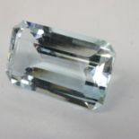 Natural emerald cut loose aquamarine stone: 2.95ct. UK P&P Group 1 (£16+VAT for the first lot and £