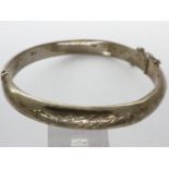 Hallmarked silver bangle, Chester assay, D: 70 mm, 12.3g. UK P&P Group 1 (£16+VAT for the first
