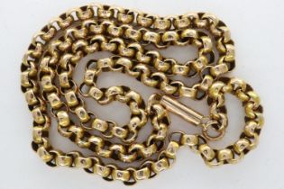 9ct gold belcher link neck chain, L: 47 cm, 12.4g, slight damage to some links on the chain ( approx