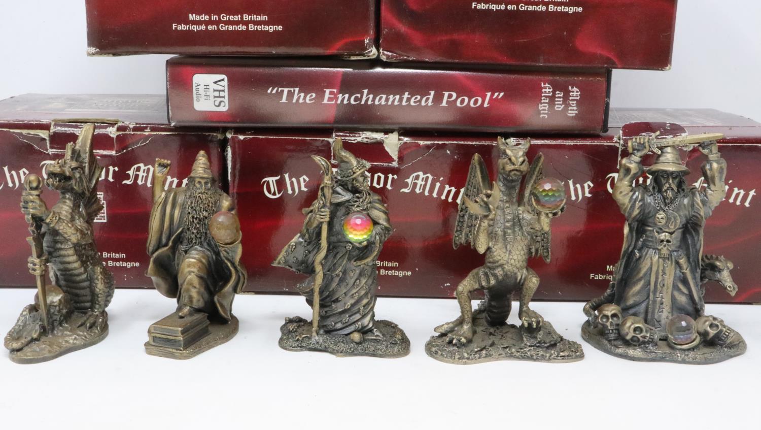 The Tudor Mint Myth & Magic: five cast pewter figures, The Regal Dragon (Collectors Club edition),