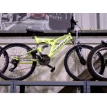 17 inch frame 18 speed Muddy Fox full suspension mountain bike equipped with Shimano shifters and