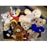 Box of mixed teddy bears. Not available for in-house P&P