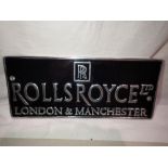 Aluminium Rolls Royce plaque. W: 25cm UK P&P Group 1 (£16+VAT for the first lot and £2+VAT for