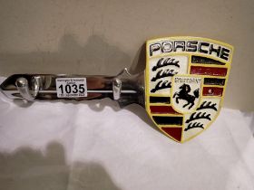 Aluminium Porsche key hook. UK P&P Group 1 (£16+VAT for the first lot and £2+VAT for subsequent