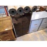 Music cabinet with two smoked glass doors. Not available for in-house P&P