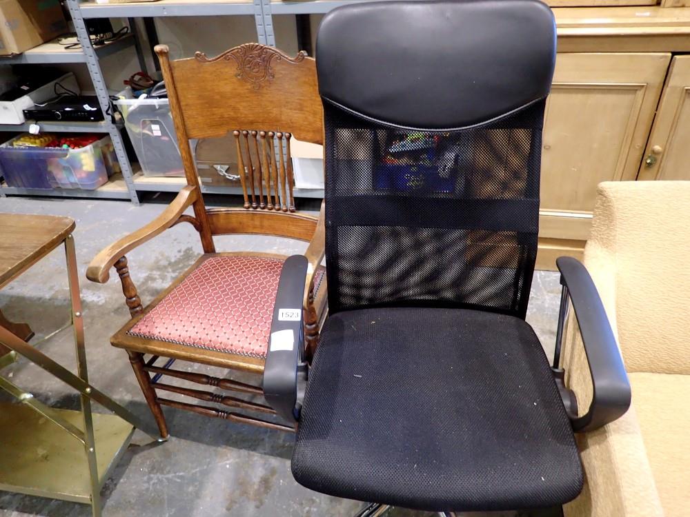 Black fabric desk chair. Not available for in-house P&P