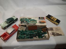 Vintage Revell Chevrolet two ton truck kit, appears complete (unchecked) some parts painted, with