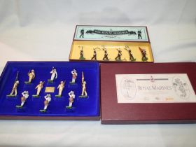 Two Britains boxed sets, 8855 Royal Marines and 5289 Royal Marines, both very good to excellent