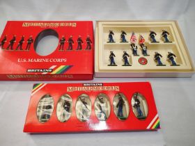 Two Britians boxed sets, 7302 six Marines corps, and 7303 ten Marine corps, excellent condition,