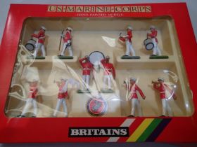 Britains 7305 US Marine corps band, ten piece set, excellent condition, ex display models. UK P&P
