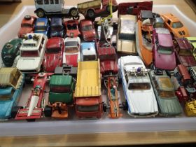 Approximately thirty Corgi toys vehicles, various types, mostly playworn suitable for re-