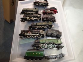 Seven OO scale assorted model locomotives, various makes and types, all for spares or re-