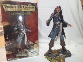 Cast resin figurine of Jack Sparrow from the Pirates of the Caribbean, The Curse of the black Pearl,