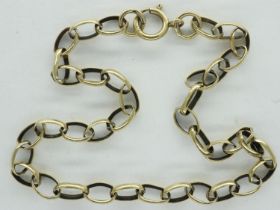 9ct gold chain link bracelet, L: 20 cm, 2.3g. UK P&P Group 0 (£6+VAT for the first lot and £1+VAT