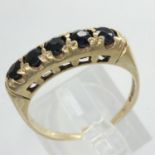 9ct gold ring set with sapphires, size L/M, 2.0g. UK P&P Group 0 (£6+VAT for the first lot and £1+