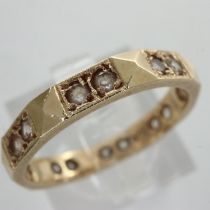 9ct gold eternity ring with topaz, size L, 2.1g. UK P&P Group 1 (£16+VAT for the first lot and £2+