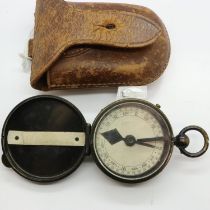 WWI period Verner compass by J. H. Stewart No 2947, case named to Capt A. H. Hatton. UK P&P Group