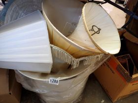 Eight assorted unused/used lamp shades. Not available for in-house P&P