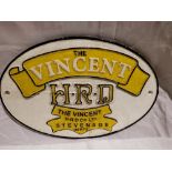 Cast iron Vincent motorcycle plaque, W: 30 cm. UK P&P Group 1 (£16+VAT for the first lot and £2+