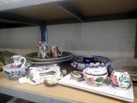 Mixed ceramics including a large charger. Not available for in-house P&P.