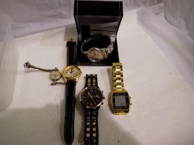 Four gents wristwatches including Accurist. UK P&P Group 1 (£16+VAT for the first lot and £2+VAT for