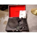 Crosley briefcase record player model CR8005A with power supply, working at lotting. Not available