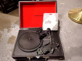 Crosley briefcase record player model CR8005A with power supply, working at lotting. Not available