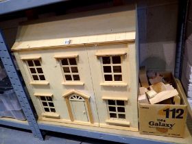 Wooden dolls house and furniture. Not available for in-house P&P