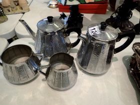 Four piece Towercrome silver plated tea service. Not available for in-house P&P