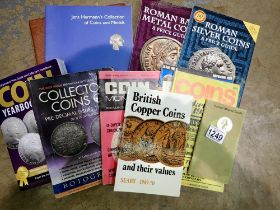 Quantity of numismatic/coin reference books. Not available for in-house P&P