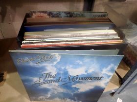 Travel case containing LP's including Classic Rock. Not available for in-house P&P