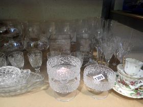 Large quantity of glassware including Whitefriars dessert bowls. Not available for in-house P&P